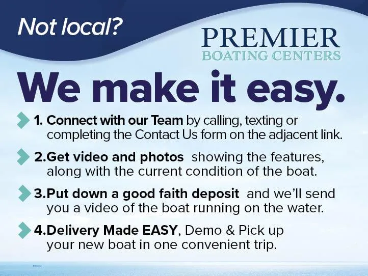 Slide: The Image of Premier Boating Centers offers easy remote boat purchasing with video, deposit, and delivery options. - 2