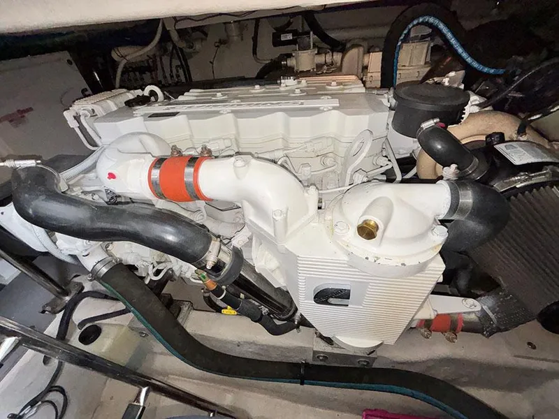 Slide: The Image of Engine compartment of a 2013 Sea Ray 450 Sedan Bridge yacht. - 18