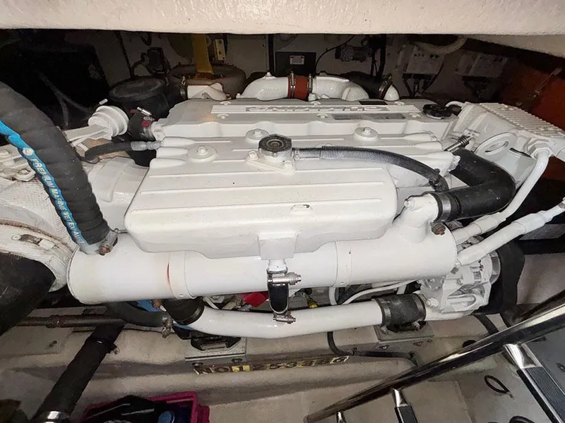 Slide: The Image of Engine compartment of a 2013 Sea Ray 450 Sedan Bridge yacht. - 21