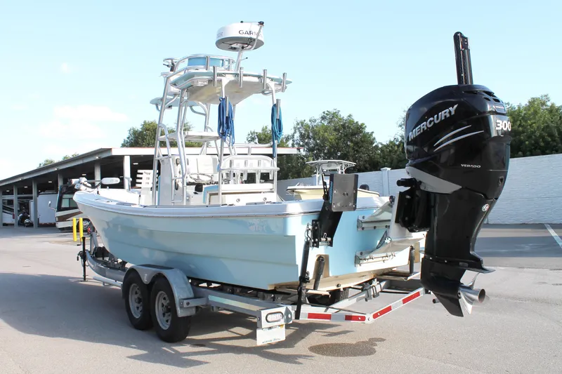 Slide: The Image of 2018 Andros 26 Tarpon boat with Mercury 300 engine on trailer. - 3