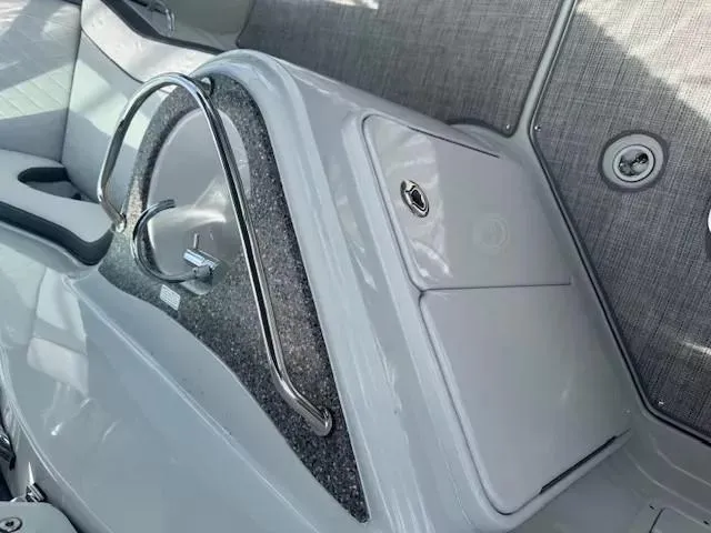 Slide: The Image of 2024 Crownline 270 CR boat interior with sleek design and modern features. - 18