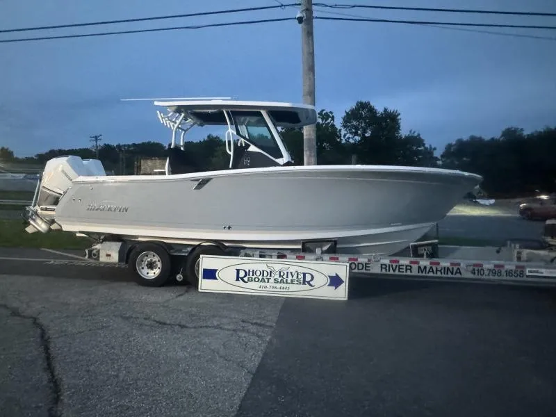 Slide: The Image of 2025 Blackfin 272 CC boat on trailer at Rhode River Boat Sales. - 3