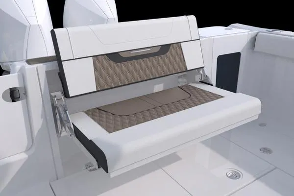 Slide: The Image of 2025 Blackfin 302 DC boat with foldable seat and quilted upholstery. - 4
