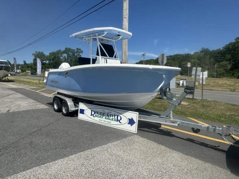 Slide: The Image of 2025 Blackfin 222 CC boat on trailer at Rhode River Boat Sales. - 4