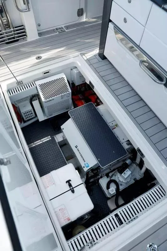 Slide: The Image of 2023 Formula 387 Center Console Sport engine compartment, showcasing advanced marine technology. - 15