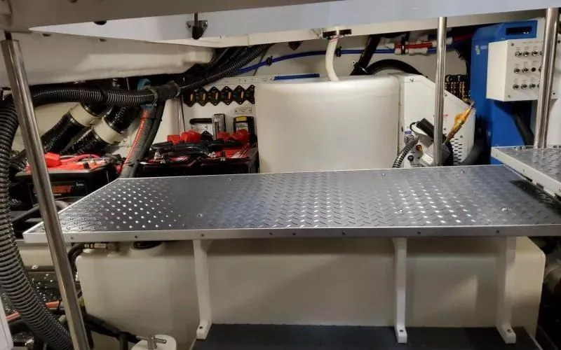 Slide: The Image of 2024 Formula 430 All Sport Crossover engine room with equipment and wiring. - 21