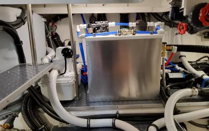 Slide: The Image of Engine room of 2024 Formula 430 All Sport Crossover with complex piping and machinery. - 25