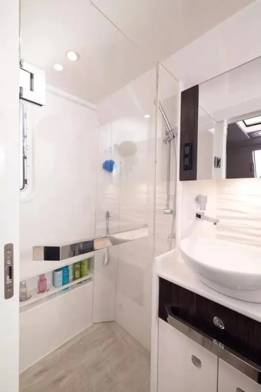 Slide: The Image of Modern bathroom interior in 2025 Formula 457 Center Console Sport boat. - 15