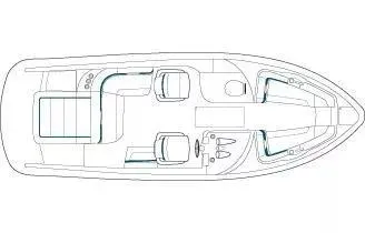 Slide: The Image of Top view schematic of a 2013 Formula 270 Bowrider boat layout. - 19