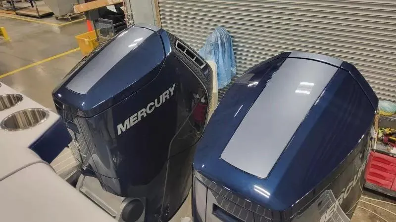 Slide: The Image of 2024 Formula 380 Super Sport Crossover OB with dual Mercury outboard engines. - 14