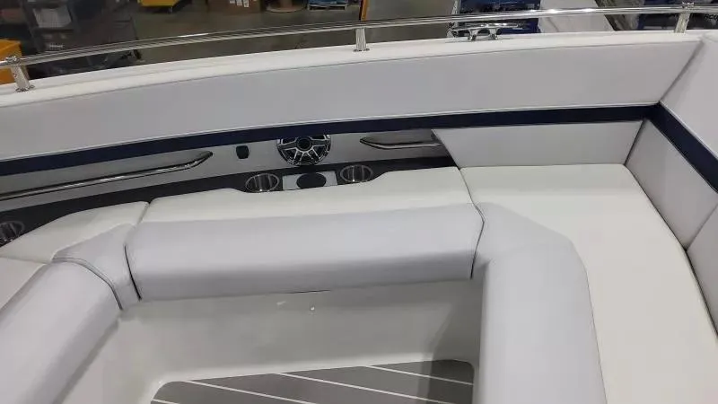 Slide: The Image of 2024 Formula 380 Super Sport Crossover OB interior seating with sleek design and modern finishes. - 19