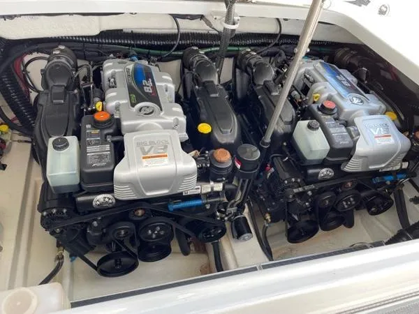 Slide: The Image of Twin engines in a 2019 Formula Boats 350 CBR, showcasing powerful marine engineering. - 25