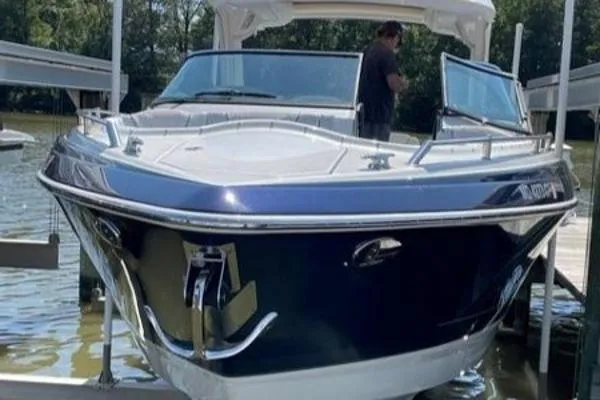 Slide: The Image of 2019 Formula Boats 350 CBR docked, showcasing sleek design and modern features. - 3