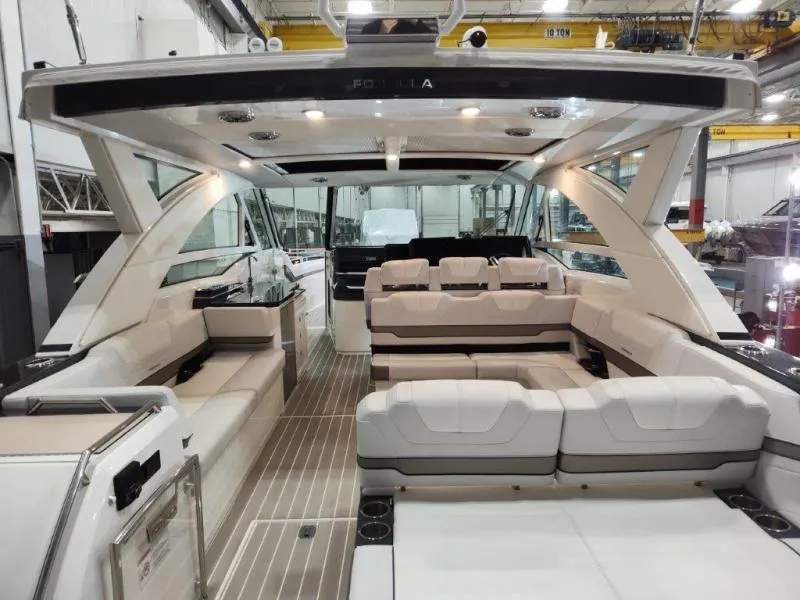 Slide: The Image of 2021 Formula 430 Super Sport Crossover interior with luxurious seating and modern design. - 22