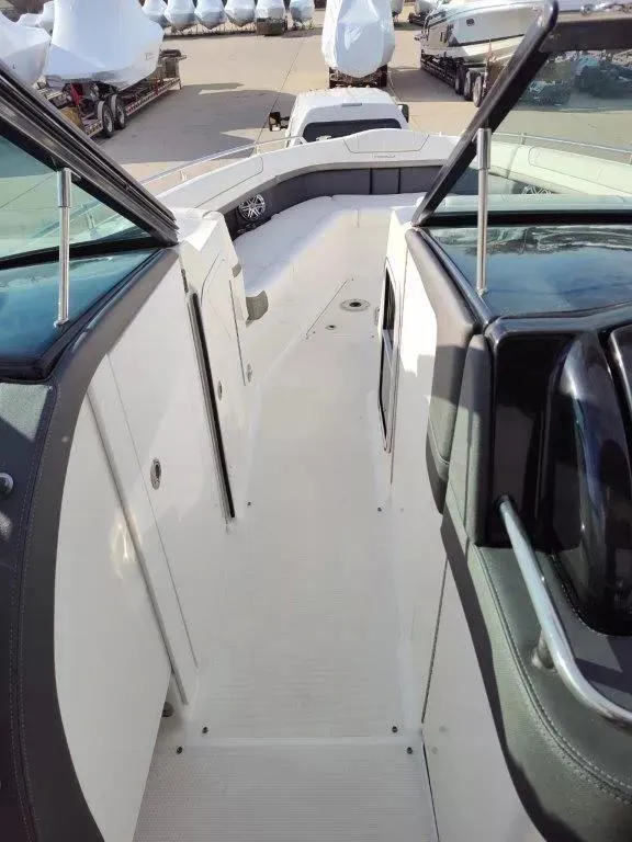 Slide: The Image of 2018 Formula 350 Crossover Bowrider interior view, showcasing sleek design and spacious layout. - 25