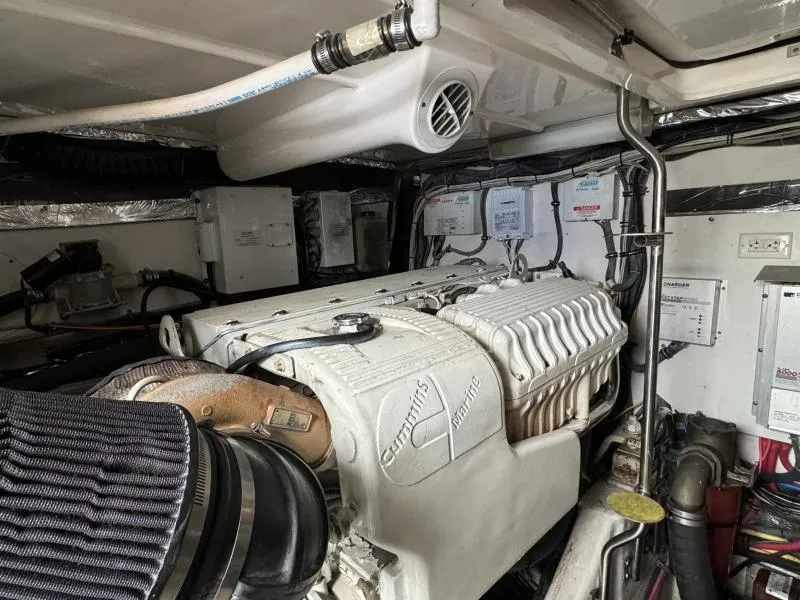 Slide: The Image of Engine room of 2004 Tiara Sport 4200 Open with Cummins Marine engine. - 12