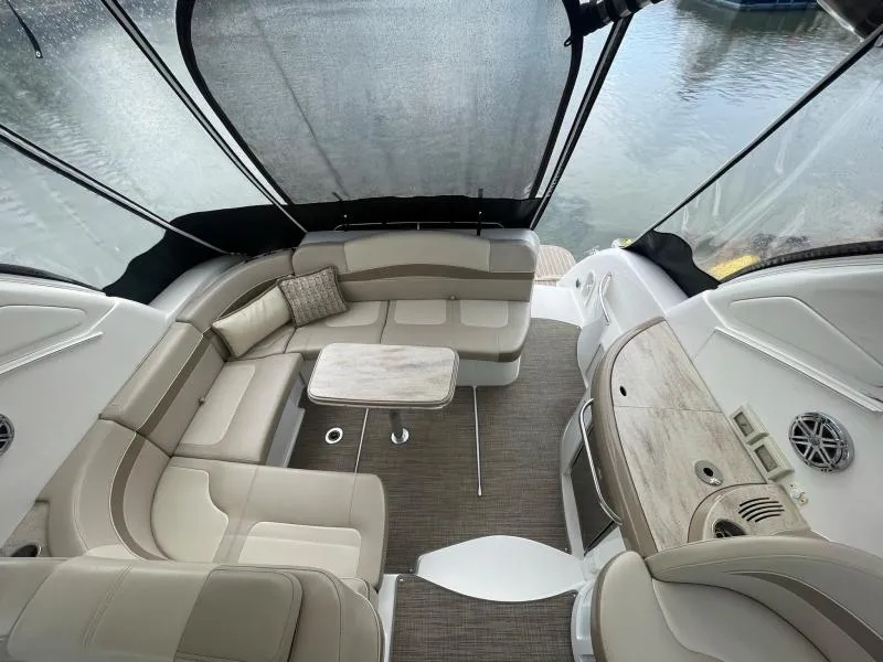 Slide: The Image of Luxurious interior of 2016 Formula Boats 37 PC with elegant seating and table. - 16