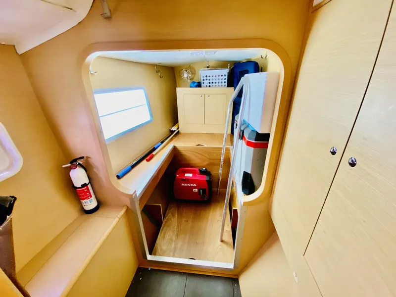 Slide: The Image of Interior of 2014 Lagoon 380 S2 yacht with storage and equipment. - 35