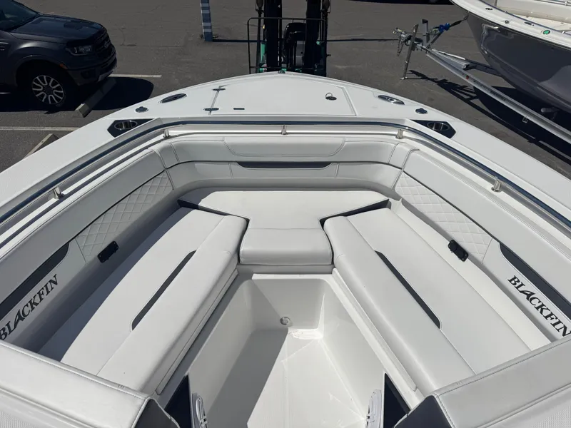 Slide: The Image of 2022 Blackfin 252 DC boat with spacious seating and sleek design. - 37