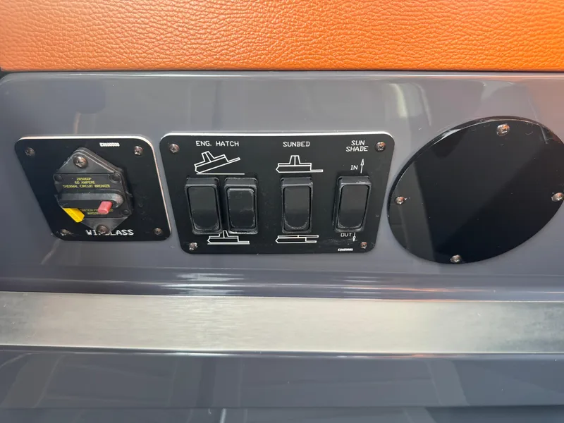 Slide: The Image of Control panel of 2021 Cruisers Yachts 338 South Beach Edition Bow Rider. - 14