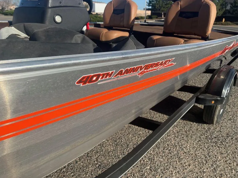 Slide: The Image of 2018 Tracker BASS TRACKER® 40th Anniversary Heritage Edition boat with red accents. - 21