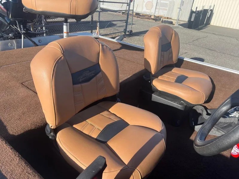 Slide: The Image of 2018 Tracker BASS TRACKER® 40th Anniversary boat seats, tan and black upholstery. - 8