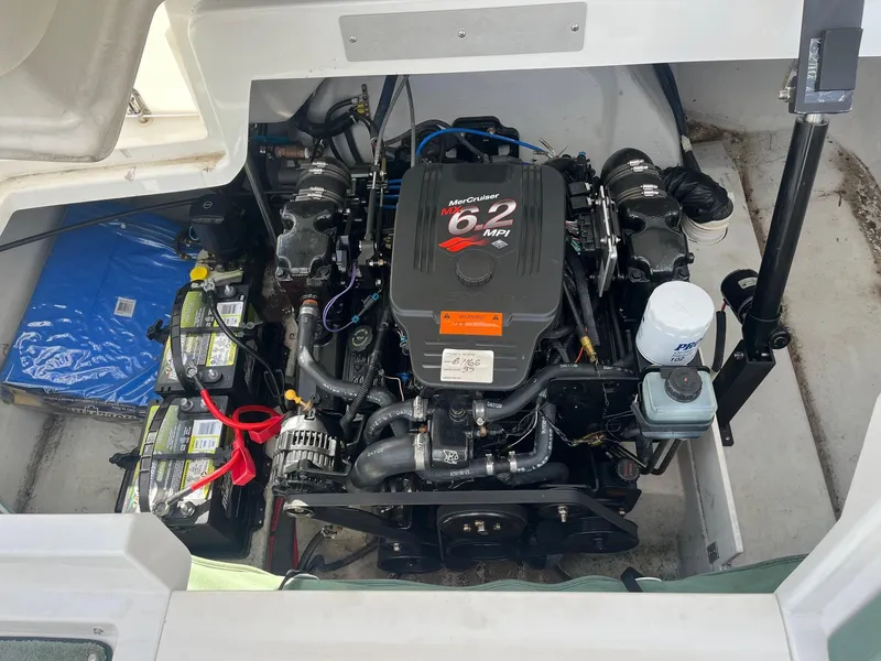 Slide: The Image of Engine compartment of a 2002 Cobalt 246 boat with MerCruiser 6.2 MPI engine. - 15