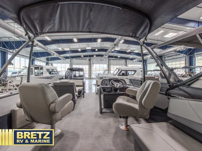 Slide: The Image of Interior view of 2025 A-Series A20 LZ DH boat at Bretz RV & Marine showroom. - 15