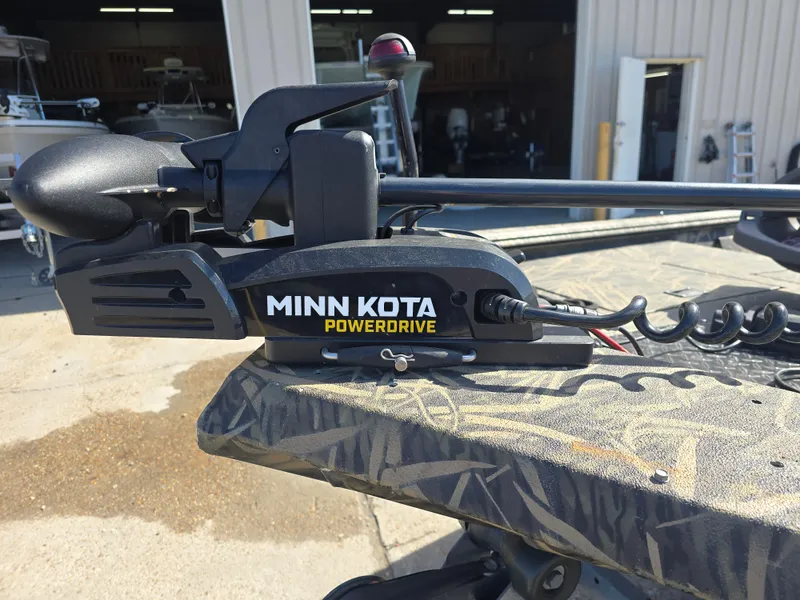 Slide: The Image of Minn Kota PowerDrive trolling motor on 2012 Lowe Roughneck 1860CC boat. - 9