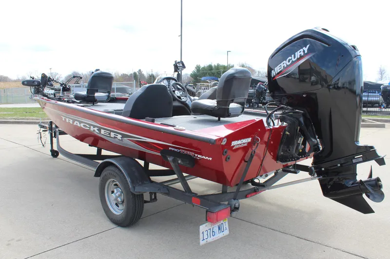 Slide: The Image of 2022 Tracker Pro Team 175 TXW boat with Mercury engine on trailer. - 5