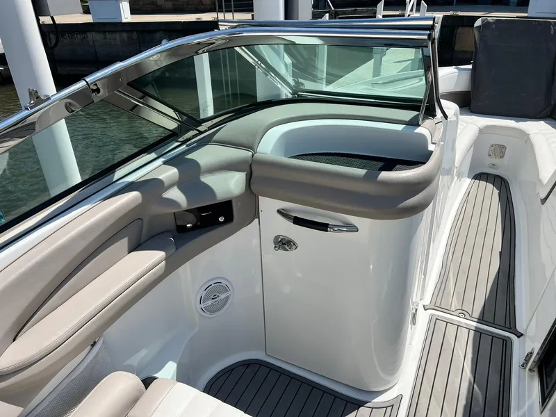 Slide: The Image of 2004 Cobalt 282 boat interior with sleek seating and modern design. - 30