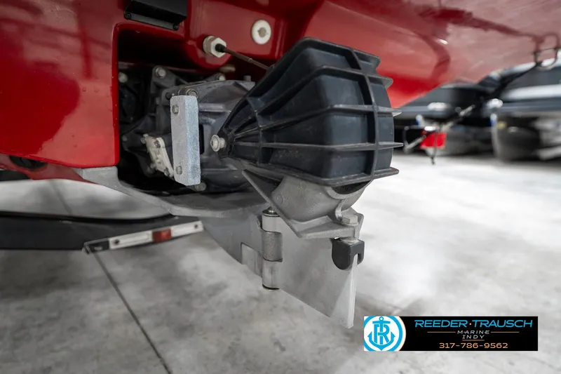 Slide: The Image of 2018 Yamaha SX190 boat engine detail in a showroom setting. - 48