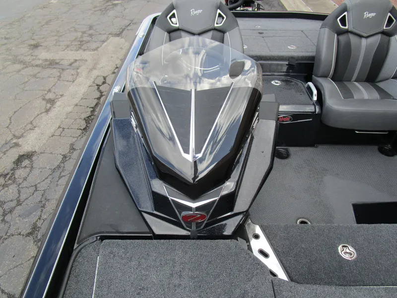 Slide: The Image of 2024 Ranger Z521 Ranger Cup boat interior with sleek design and modern seating. - 18