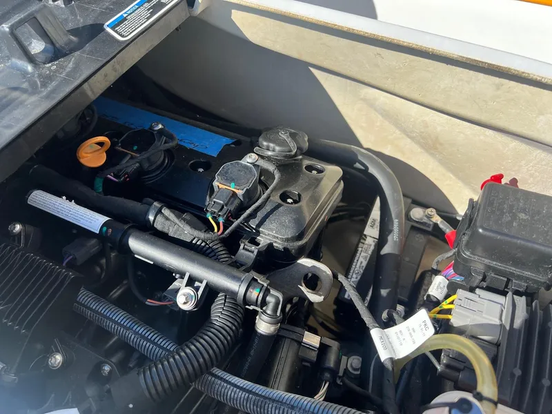 Slide: The Image of Engine compartment of a 2019 Sea-Doo Fish Pro 155 watercraft. - 18