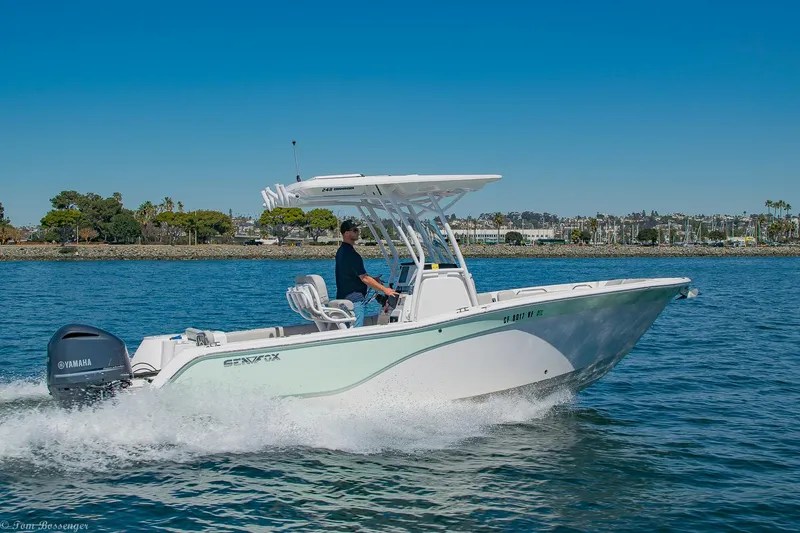 Slide: The Image of 2021 Sea Fox 248 Commander boat cruising on a sunny day. - 40