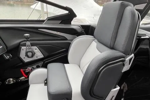 Slide: The Image of 2025 Supra SL boat interior with luxurious gray and white seating. - 7