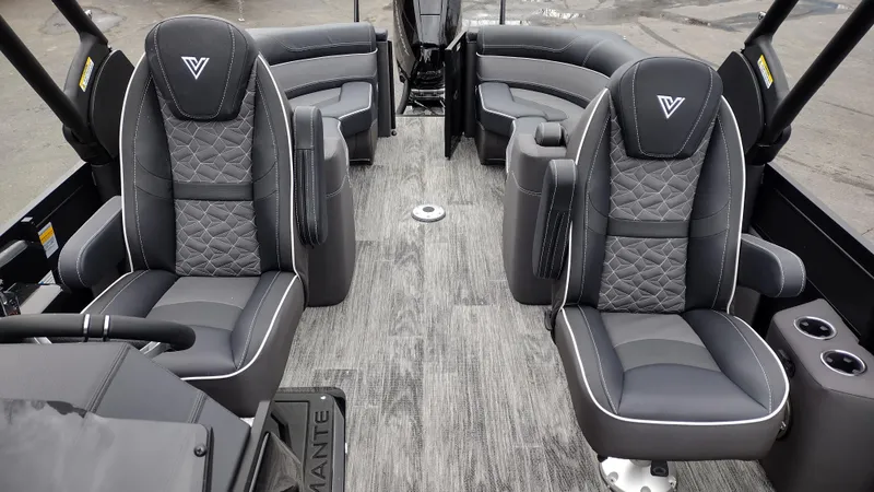 Slide: The Image of Luxurious interior of 2025 Viaggio Diamante boat with plush seating and modern design. - 19