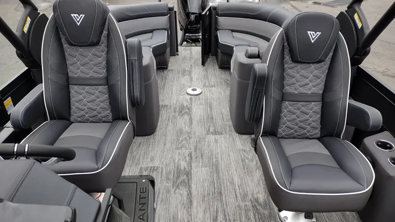 Slide: The Image of Luxurious interior of 2025 Viaggio Diamante boat with plush seating and modern design. - 22
