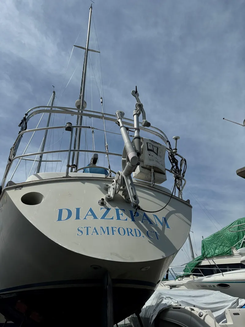 Slide: The Image of Sailboat "Diazepam" docked, C&C 35 MK III, 1984 model, Stamford, CT. - 23