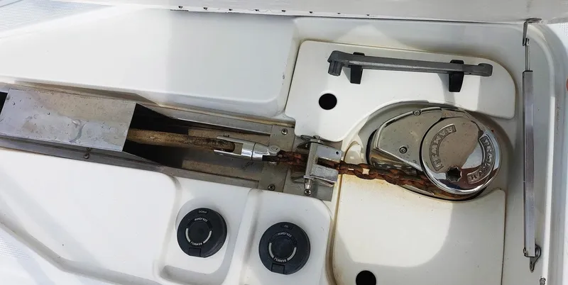 Slide: The Image of Anchor winch system on a 1998 Formula 41 PC boat deck. - 27