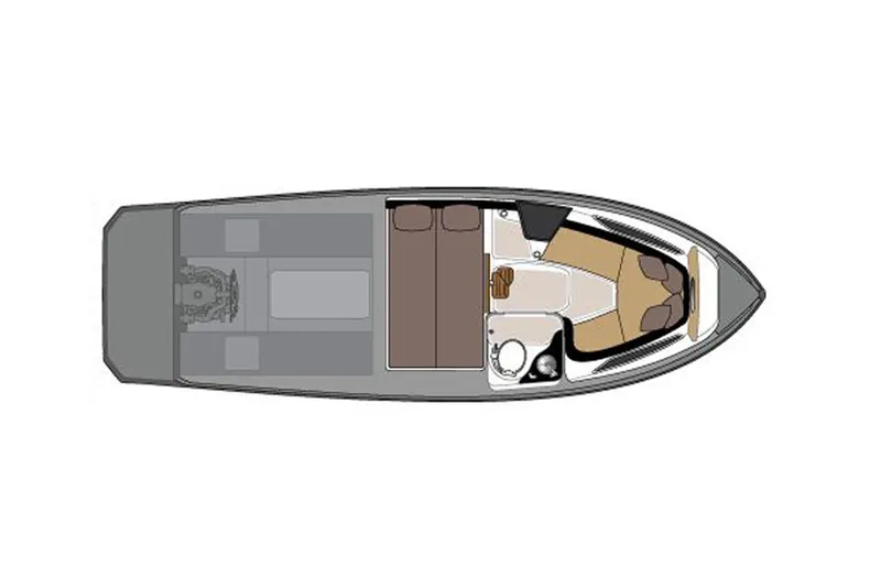 Slide: The Image of Top view of 2025 Hanover 305 boat layout with seating and cabin areas. - 13