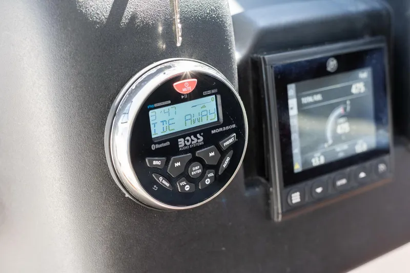 Slide: The Image of Dashboard of a 2025 Hanover 375 with audio and navigation controls. - 23