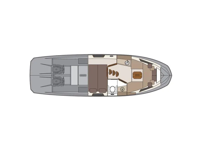 Slide: The Image of Top view layout of a 2025 Hanover 375 boat interior design. - 33