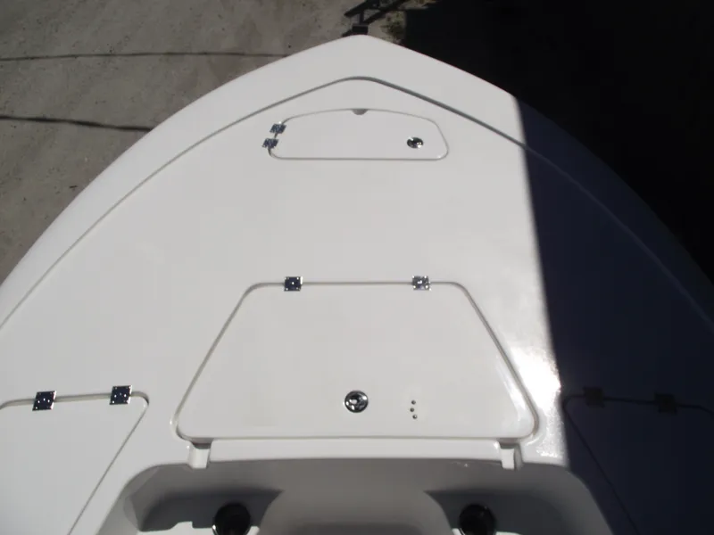 Slide: The Image of 2022 Tidewater 1910 Bay Max boat deck with storage compartments. - 6