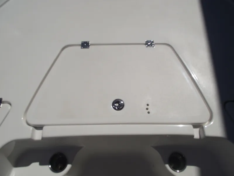 Slide: The Image of 2022 Tidewater 1910 Bay Max boat hatch with latch and hinges. - 9