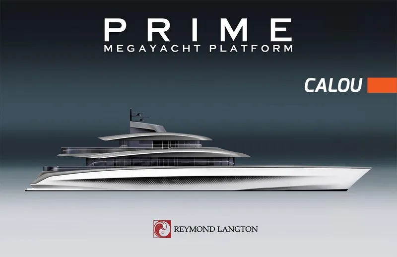 The Image of Prime Megayacht Platform CALOU 2026, sleek design by Reymond Langton. - 0