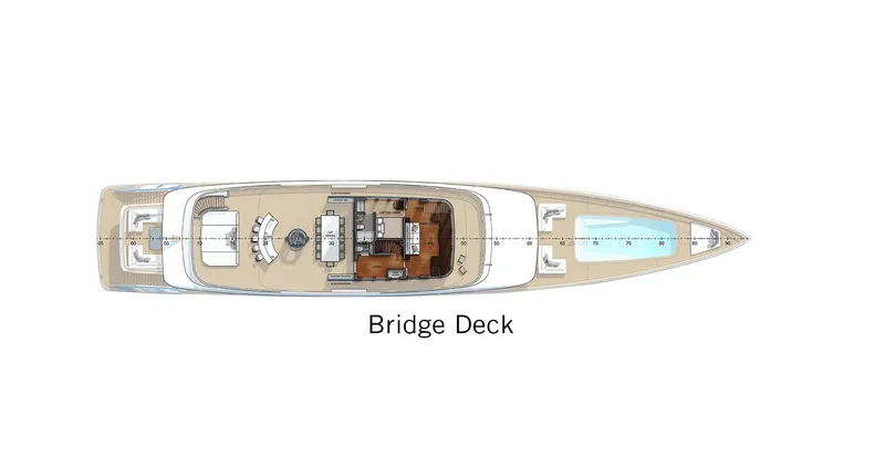 Slide: The Image of Bridge deck layout of 2026 Prime Megayacht Platform PRISMA, featuring pool and seating areas. - 8