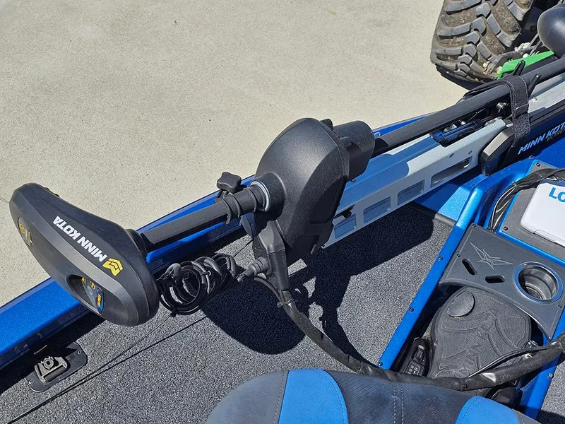 Slide: The Image of 2022 Vexus AVX1880 boat with Minn Kota trolling motor on deck. - 18