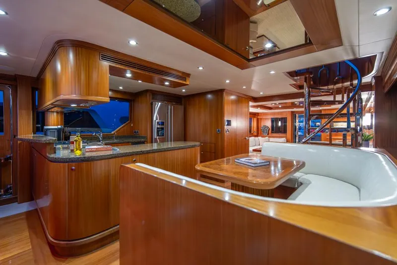 Slide: The Image of Luxurious interior of 2010 Ocean Alexander 80' Motoryacht with elegant wood finishes and modern amenities. - 24