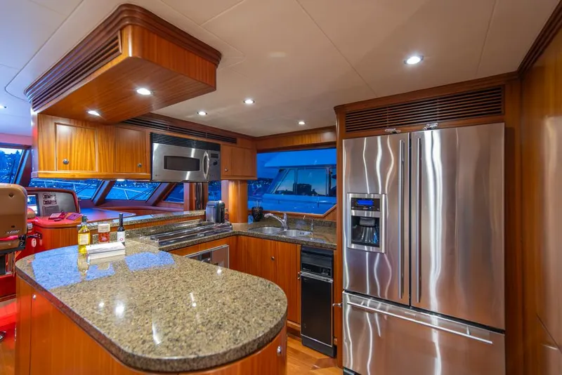 Slide: The Image of Luxurious kitchen interior of 2010 Ocean Alexander 80' Motoryacht with modern appliances. - 26